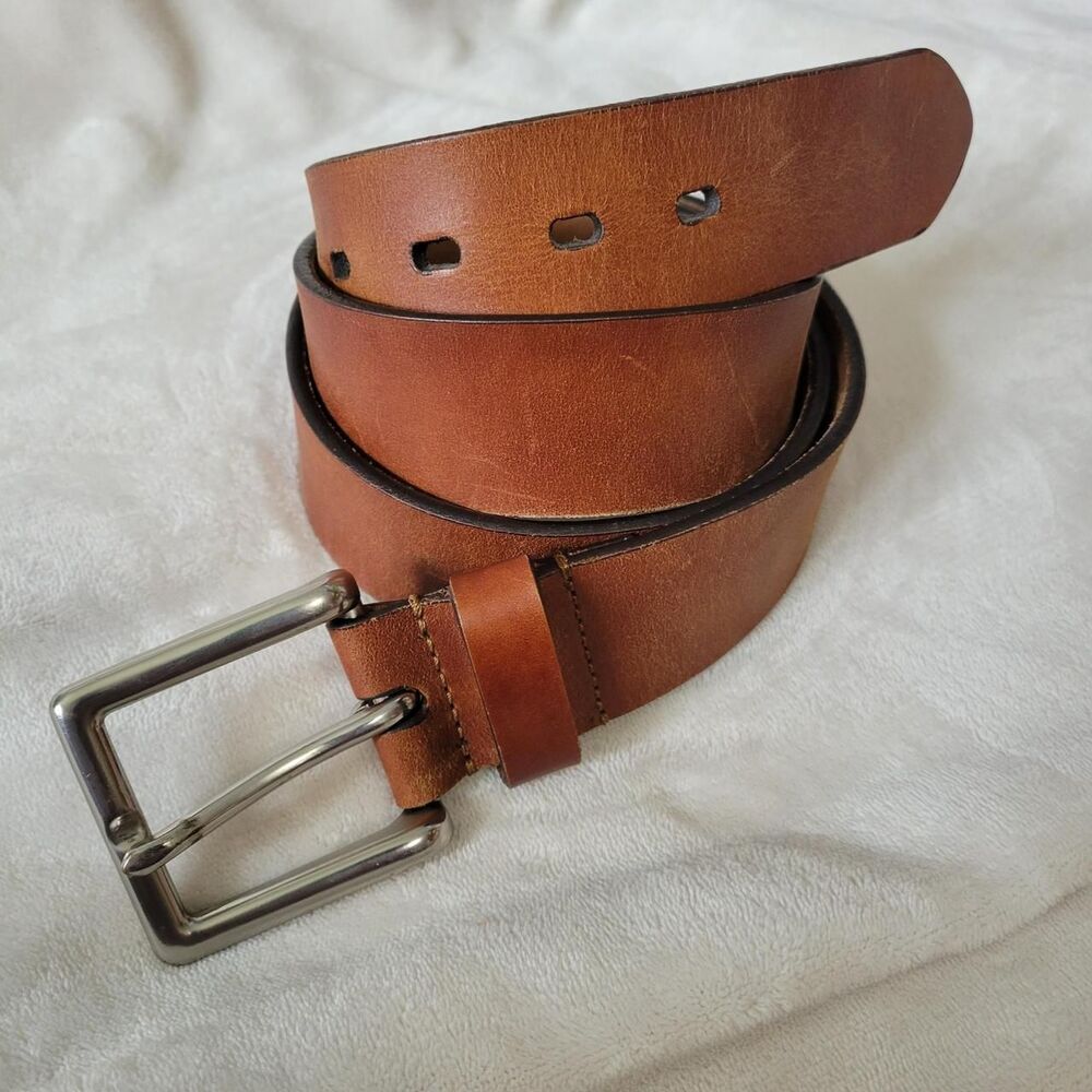 Men's 42" Genuine Leather Brown Belt Basics Staples Western Big & Tall Unisex